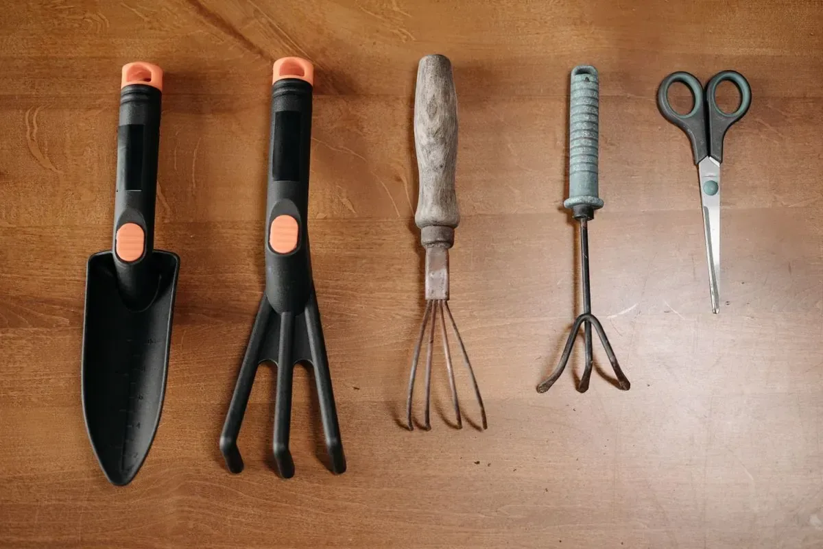 Set de herramientas de mano para jardinería
